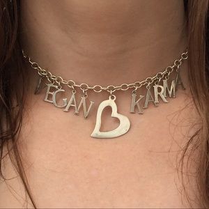 NWT Sterling Silver Vegan Karma Choker Necklace